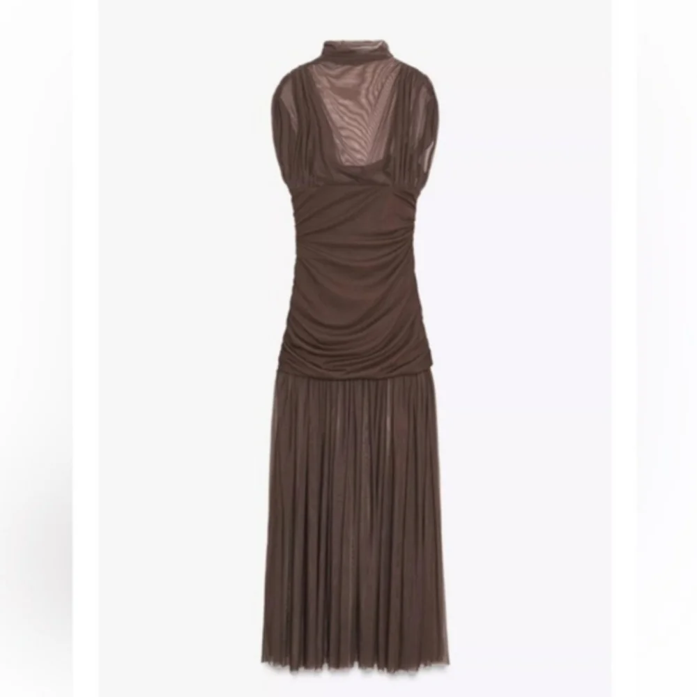 Zara COMBINATION DRAPED MAXI DRESS SIZE S - Picture 14 of 16